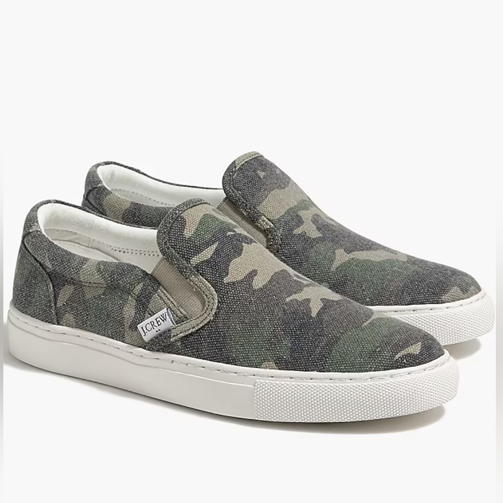 J. Crew Camo Slip-On Canvas Loafers